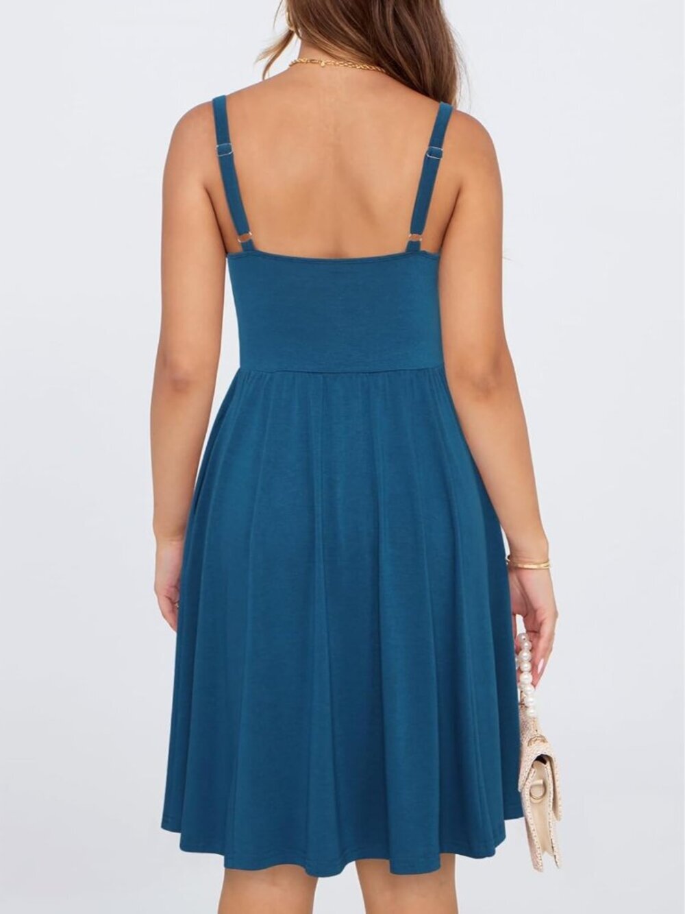 Women's Blue Summer Mini Corset Casual Dresses Spaghetti Straps Lace Up - Picture 6 of 7